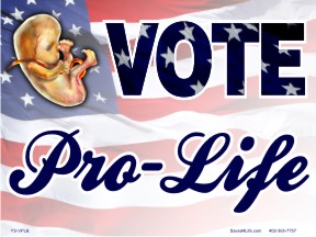 Vote Pro-Life Yard Sign 18x24 - Click Image to Close
